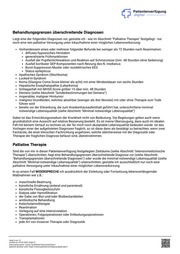 Patientenverfügung Beispiel - Seite 3