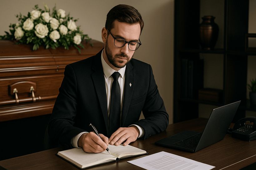 Bestattungsunternehmen bei der professionellen Betreuung von Hinterbliebenen